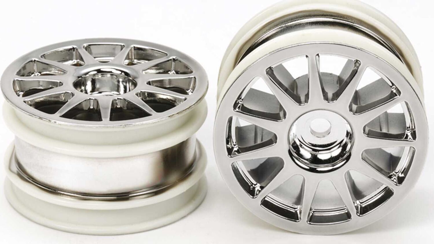 1/10 M-Chassis 11-Spoke Front/Rear Wheel, Chrome Plated (2)