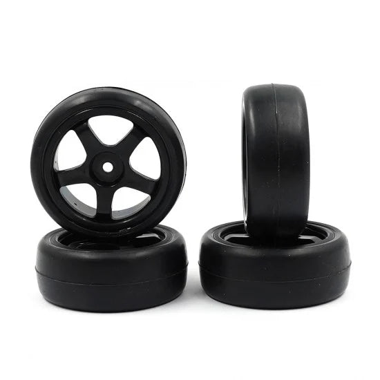 RIDE USA 24mm RXGT Belted Slick Touring Car Tire with Black 5 Spoke Wheel (4)