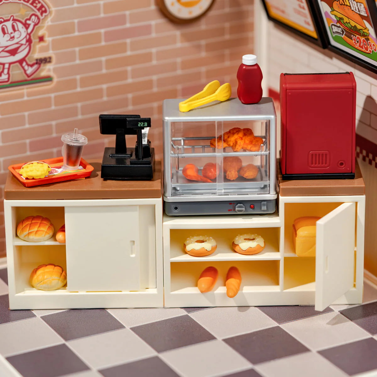 Rolife Yum Yum Burgers DIY Super Creator Miniature House Kit