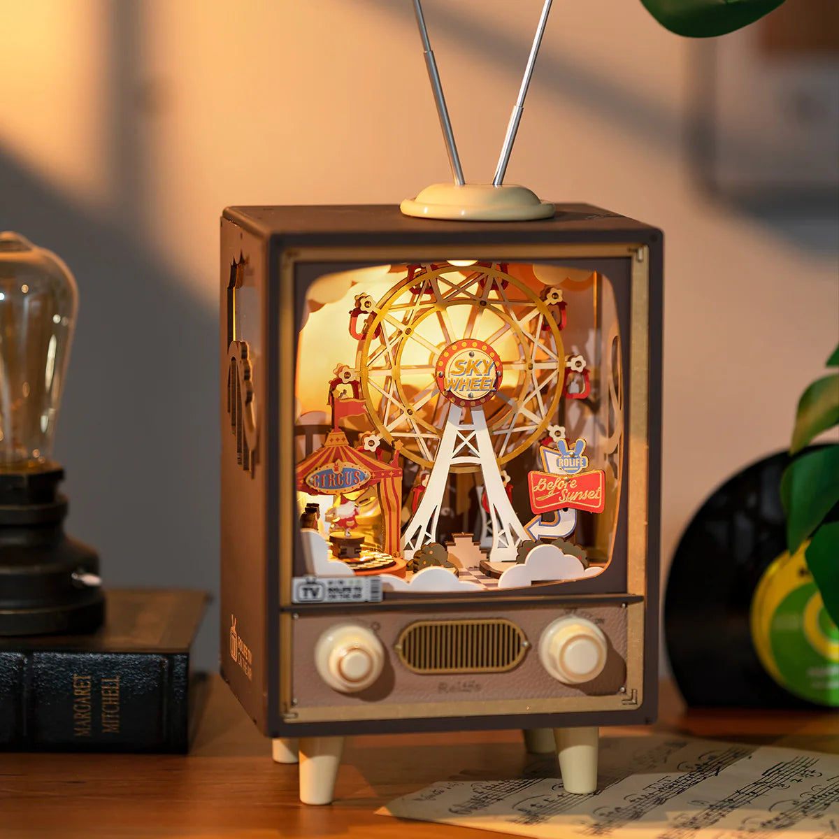 Rolife Sunset Carnival DIY Music Box 3D Wooden Puzzle