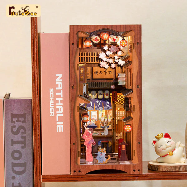CuteBee DIY Book Nook Kit: Under the Sakura Tree
