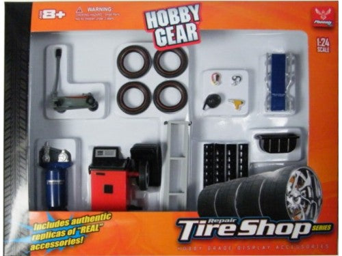 hobby gear 1 24 Repair Tire Shop Accessories Tool Set For 1/24 Scale Models By Phoenix Toys