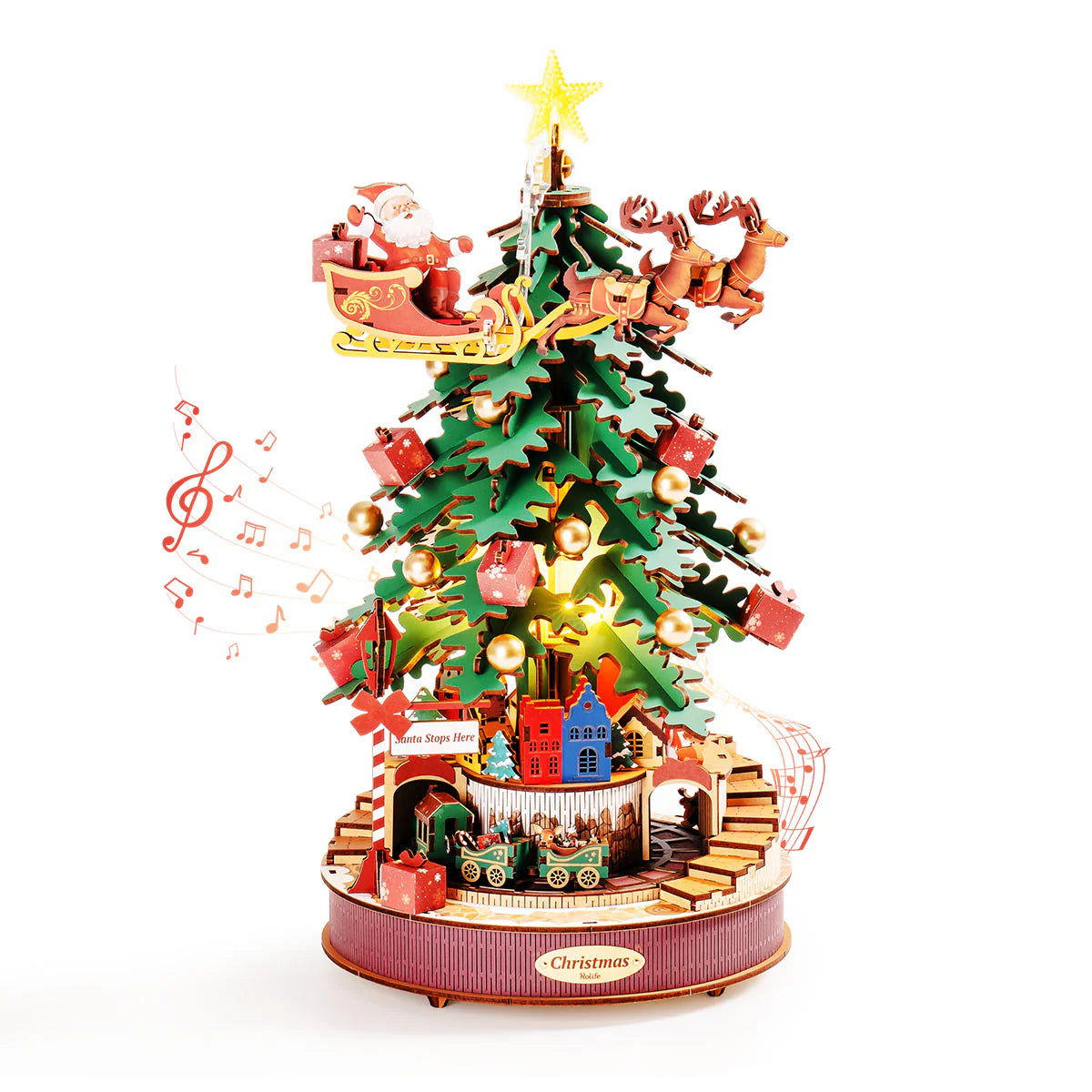 Rolife Christmas Melody Tree Music Dreamer DIY 3D Wooden Puzzle