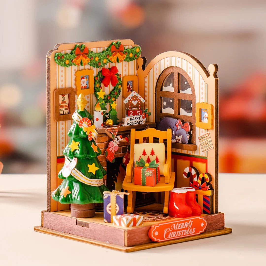Rolife Christmas Fireplace DIY Miniature House Kit