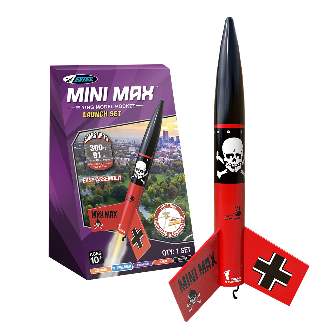 Estes Mini Der Red Max™ Flying Model Rocket Launch Set
