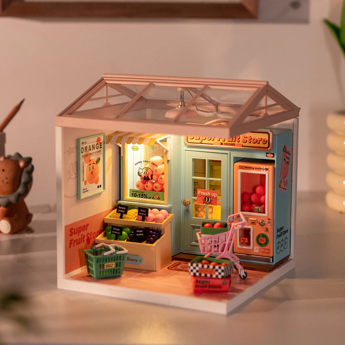 Rolife Daily VC Fruit Store DIY Super Creator Miniature House Kit