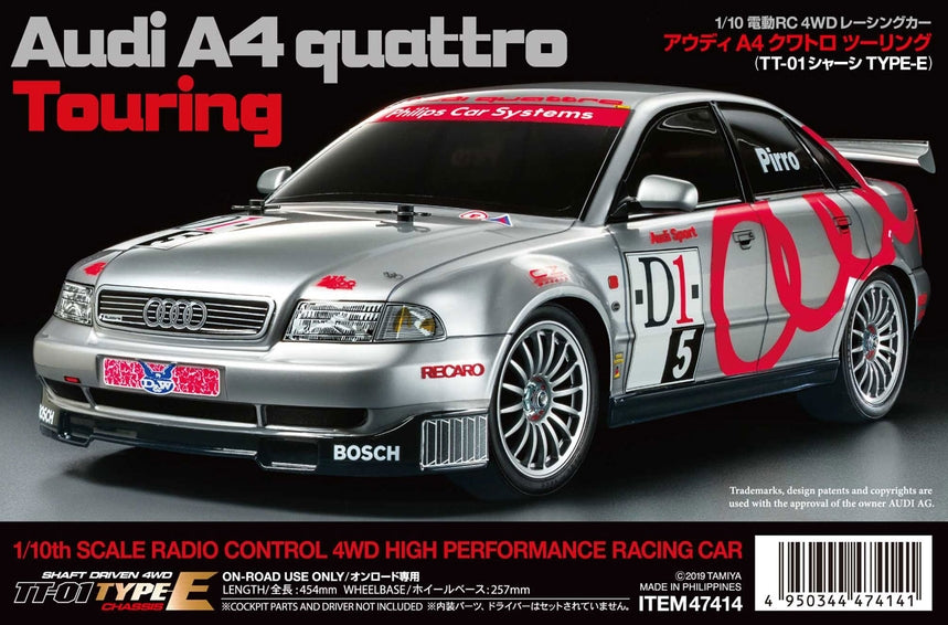 Tamiya Audi A4 Quattro 1/10 4WD Electric Touring Car Kit (TT-01E)