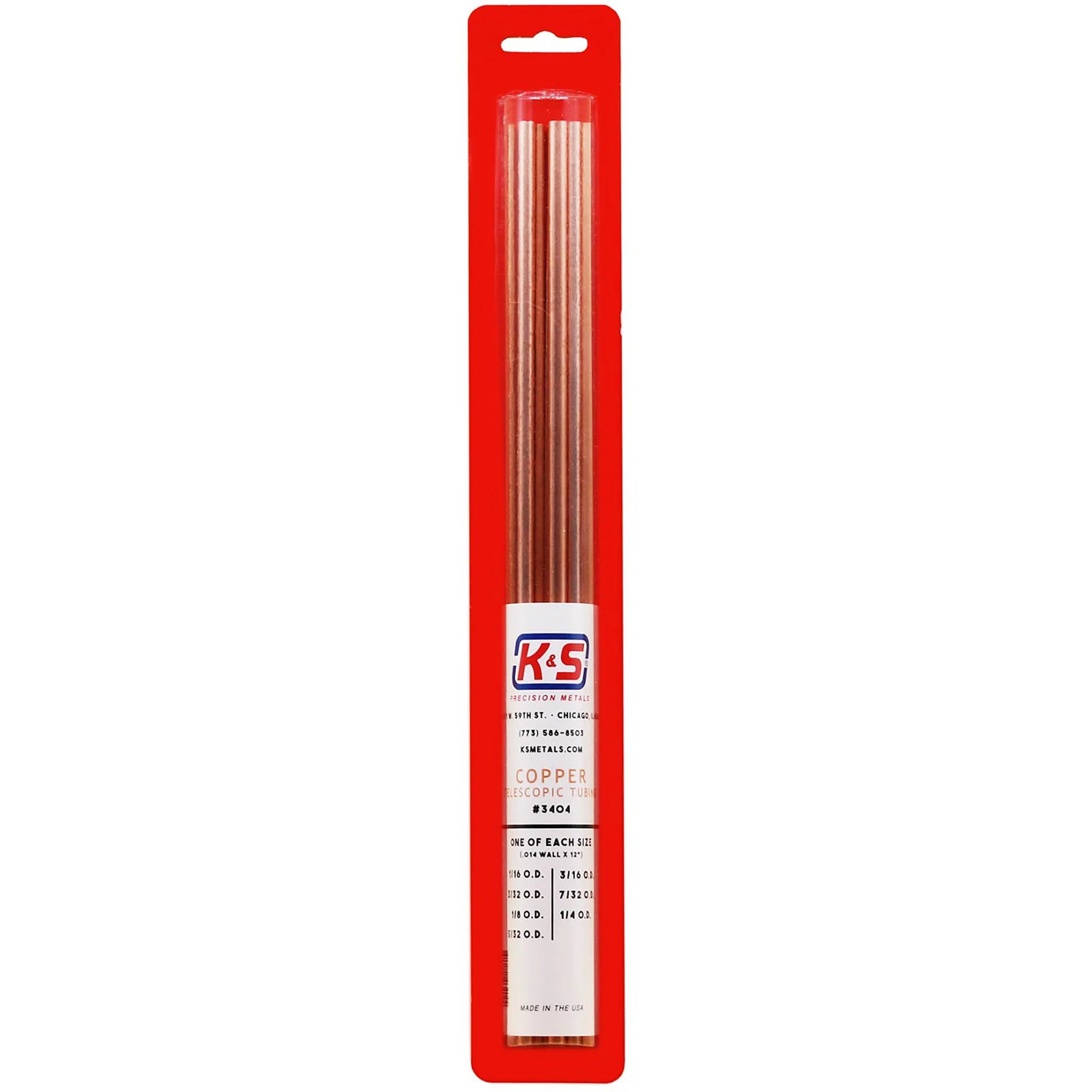 K&S Metals Assorted Round Telescopic Copper Tubing (7)