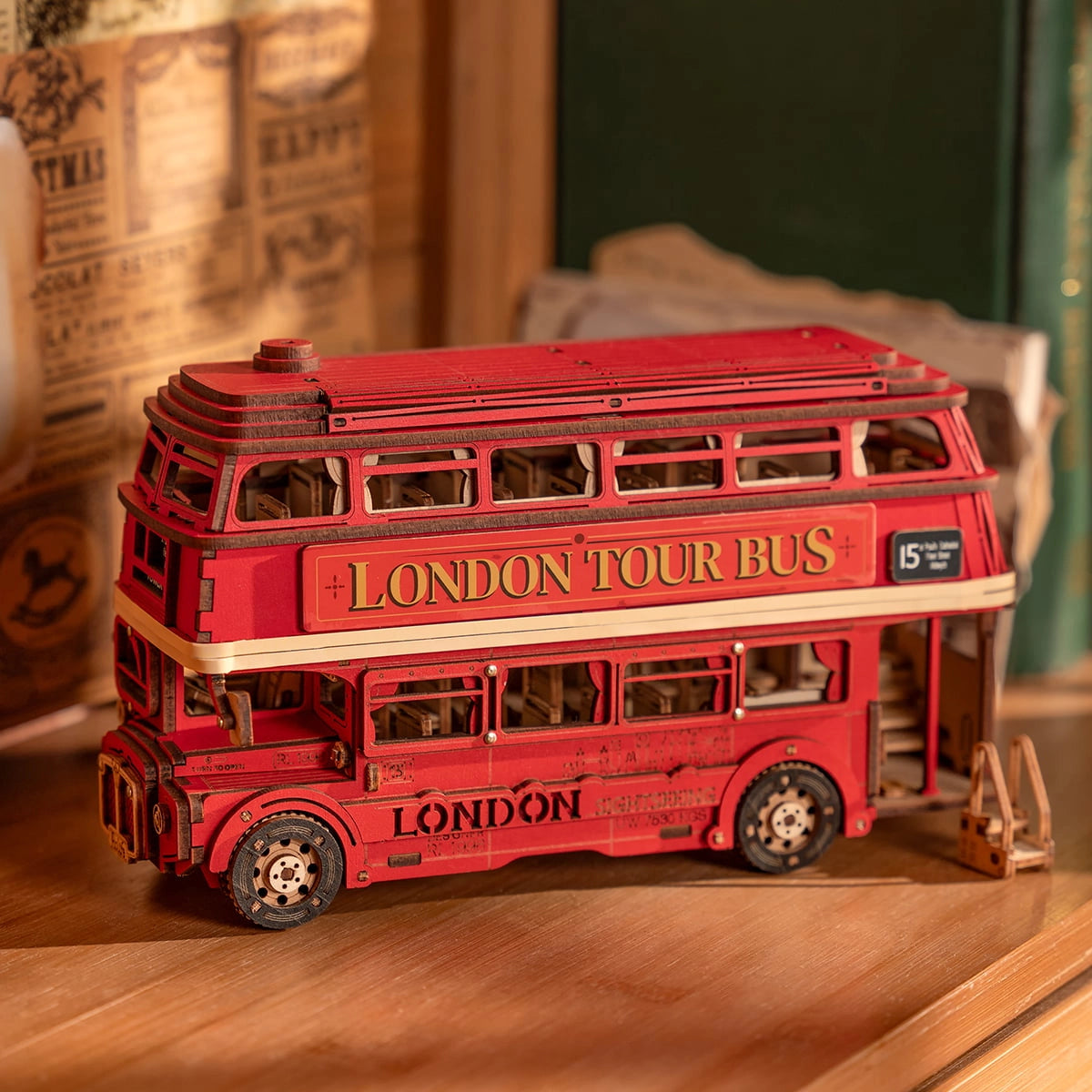 Rolife London Bus 3D Wooden Puzzle Kit