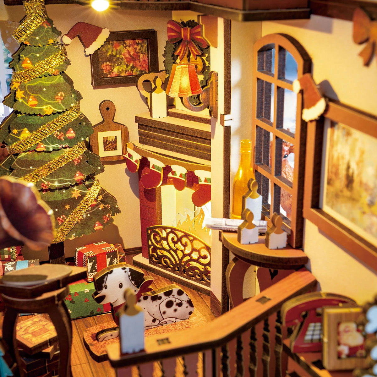 Rolife Christmas Indoor Scene DIY Book Nook Shelf Insert Kit