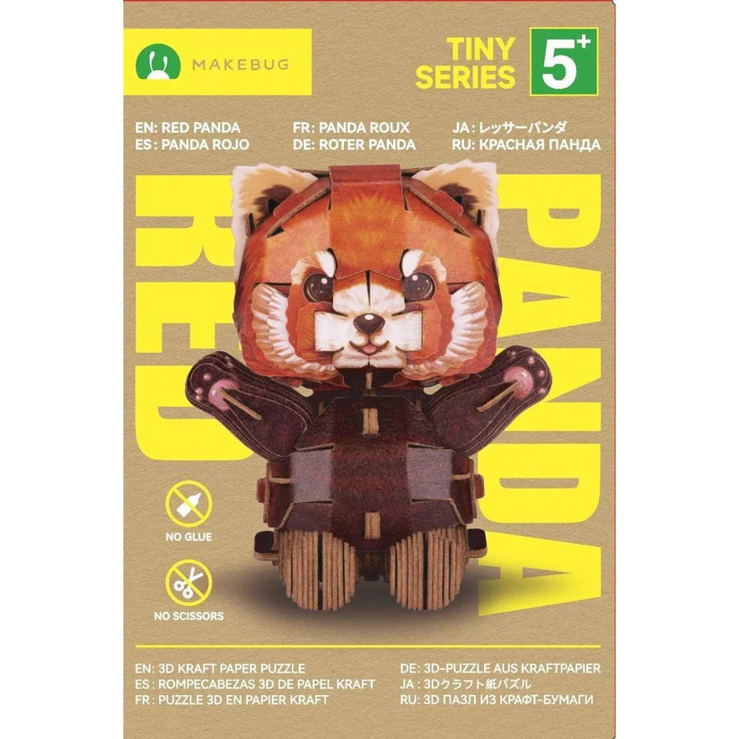 MakeBug Tiny Series Red Panda 3D Kraft Paper Puzzle