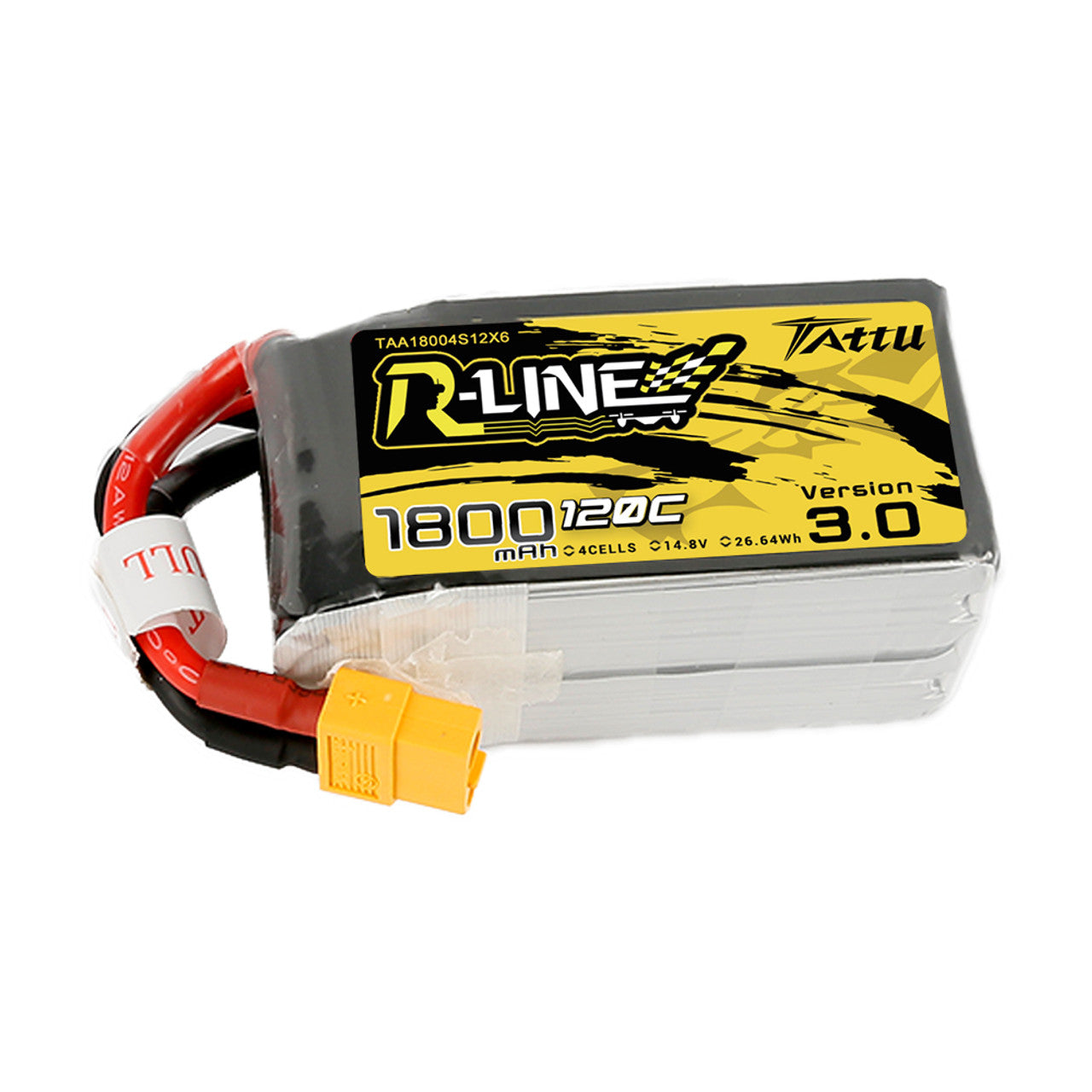 Tattu 1800mAh 4S 120C 14.8V R-Line Version 3.0 Lipo Battery Pack with XT60 Plug