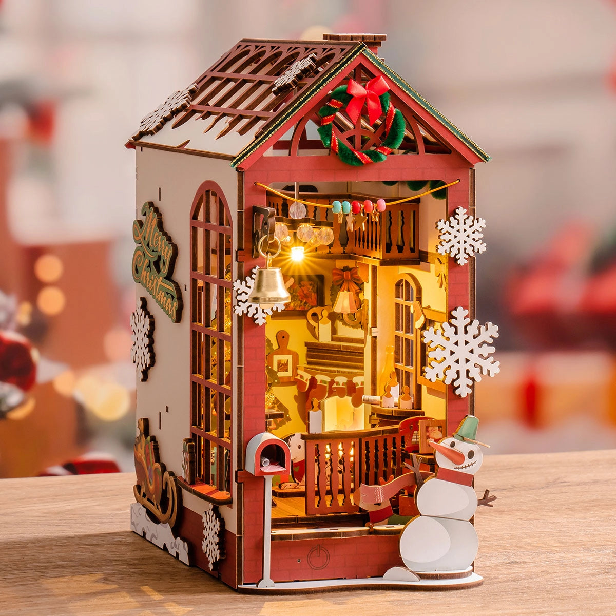Rolife Christmas Indoor Scene DIY Book Nook Shelf Insert Kit