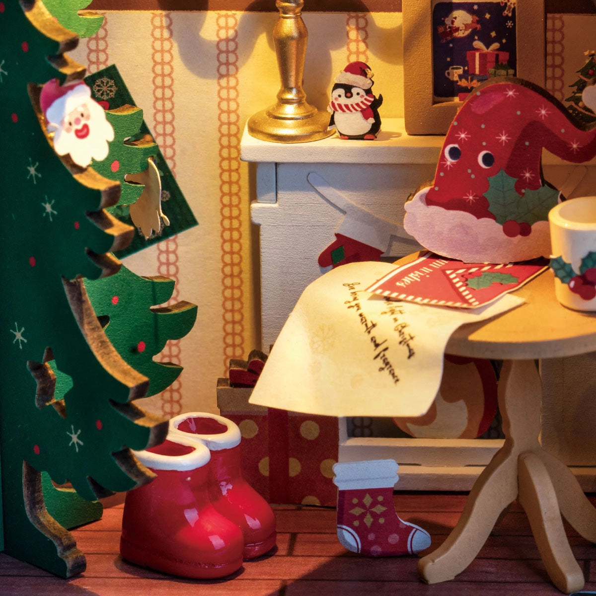 Rolife Twinkling Christmas House DIY Miniature House Kit