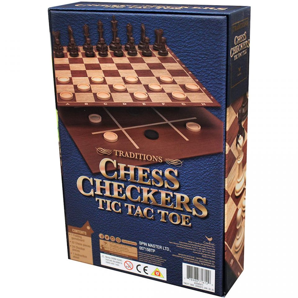 Spin Master Traditions Chess, Checkers, and Tic Tac Toe