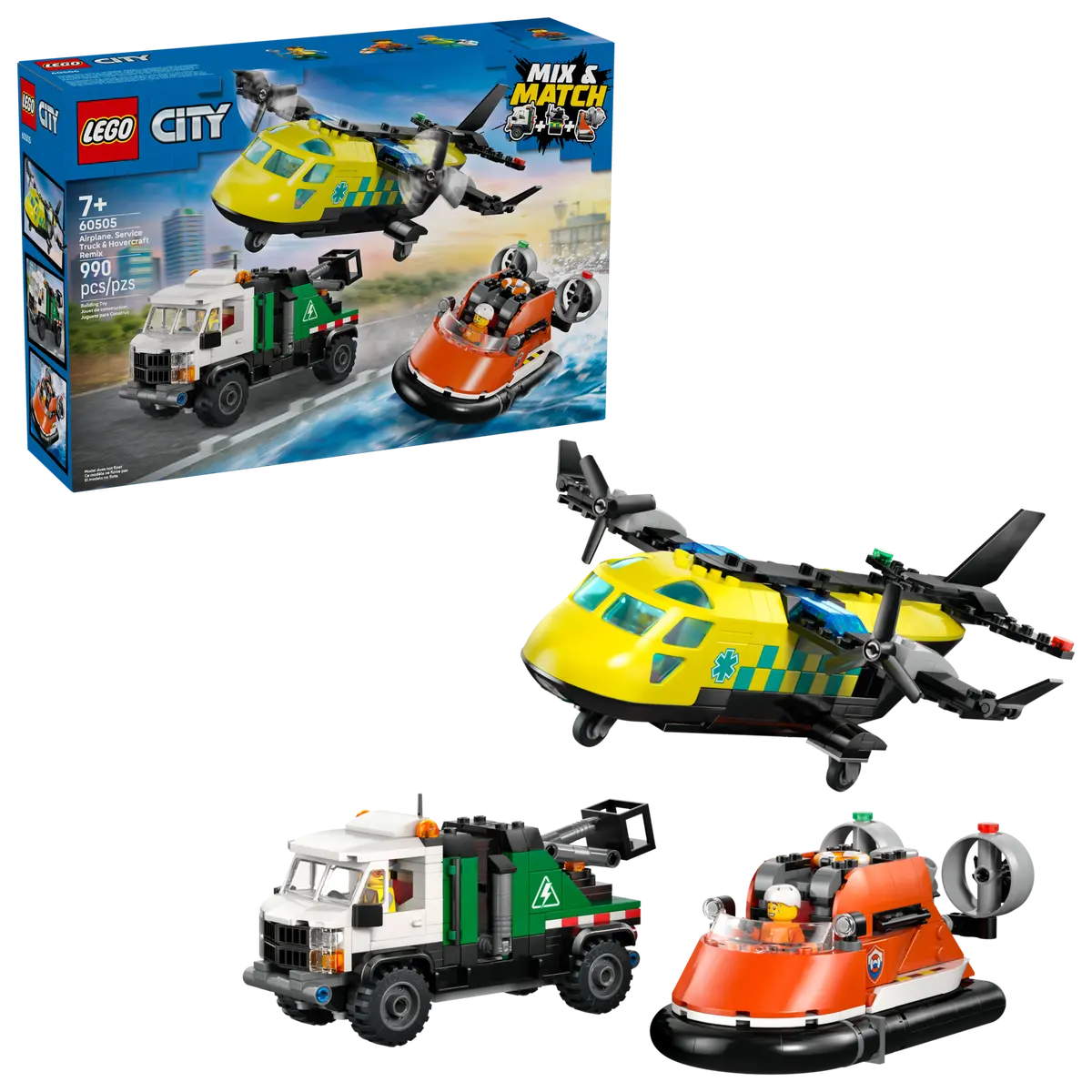 LEGO® City: Airplane, Service Truck & Hovercraft Remix