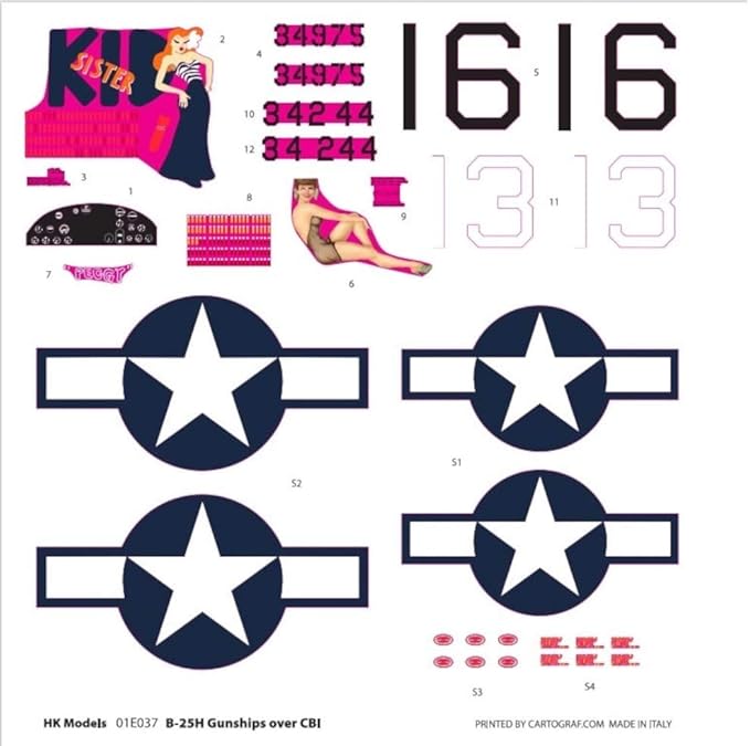 HK Models 1/32 US Army B-25H Mitchell Gunship Over CBI Plastic Model