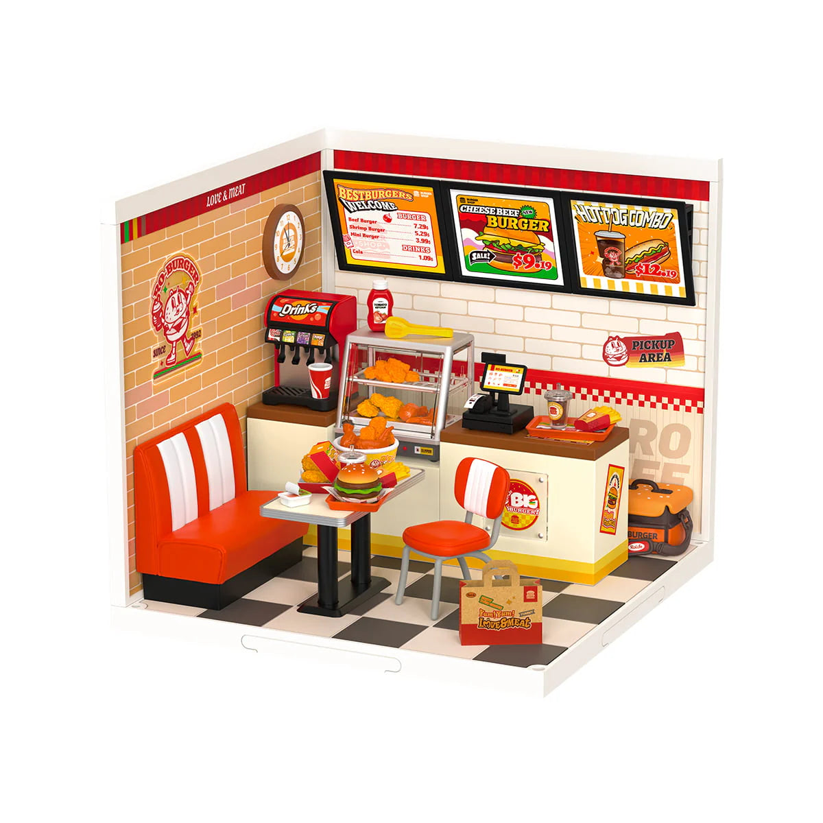 Rolife Yum Yum Burgers DIY Super Creator Miniature House Kit