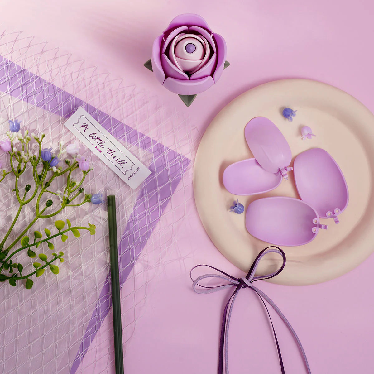 ROKR Purple Rose Bouquet DIY 3D Puzzle Kit