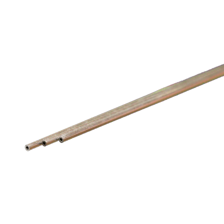 K&S Metals 1/16" OD 0.014" x 12" Round Aluminum Tubing (3)