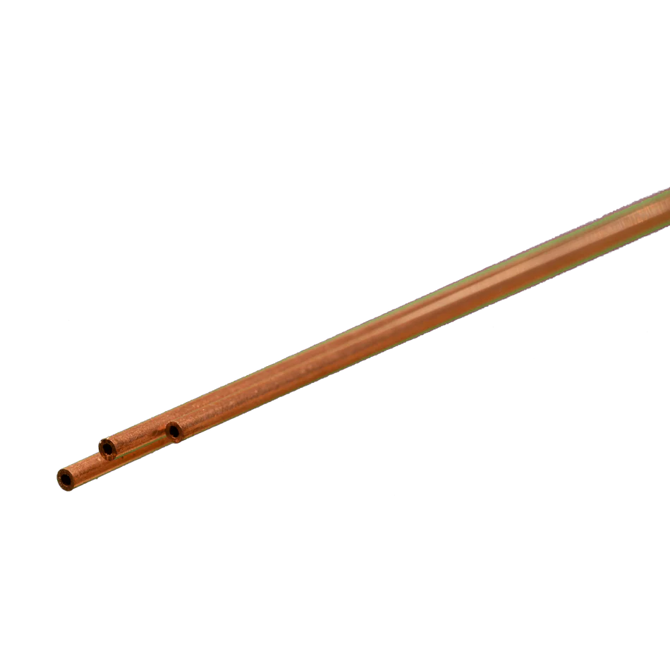 K&S Metals 1/16" OD 0.014" x 12" Round Copper Tubing (3)