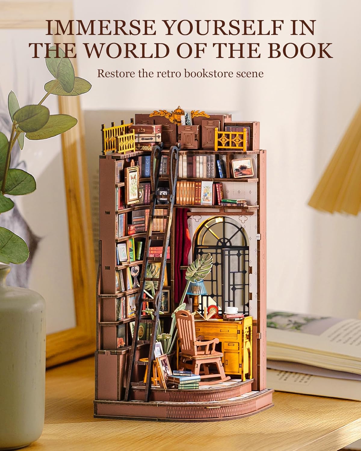 Rolife Silent Corner Study DIY Book Nook Shelf Insert Kit