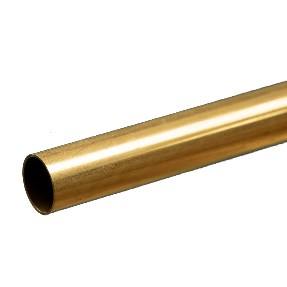 K&S Metals 3/8" OD 0.014" x 12" Round Brass Tube (1)