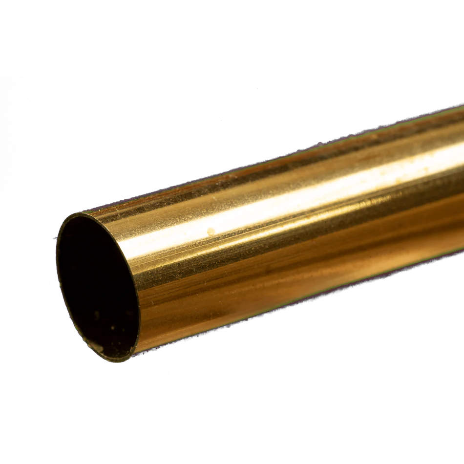 K&S Metals 1/2" OD 0.014" x 12" Round Brass Tube (1)