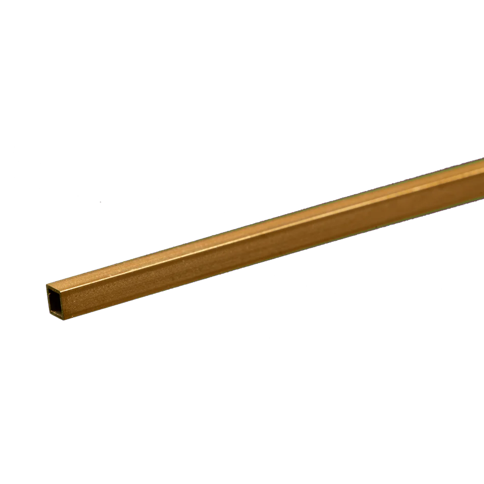 K&S Metals 1/8" OD 0.014" x 12" Square Brass Tube (1)