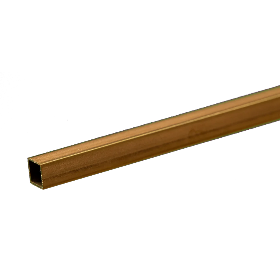K&S Metals 3/16" OD 0.014" x 12" Square Brass Tube (1)