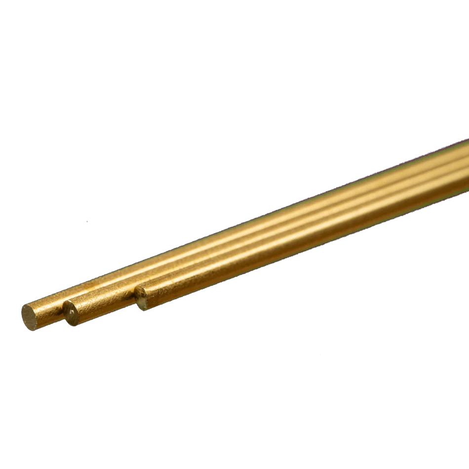 K&S Metals 0.081" OD x 12" Round Brass Rods (3)