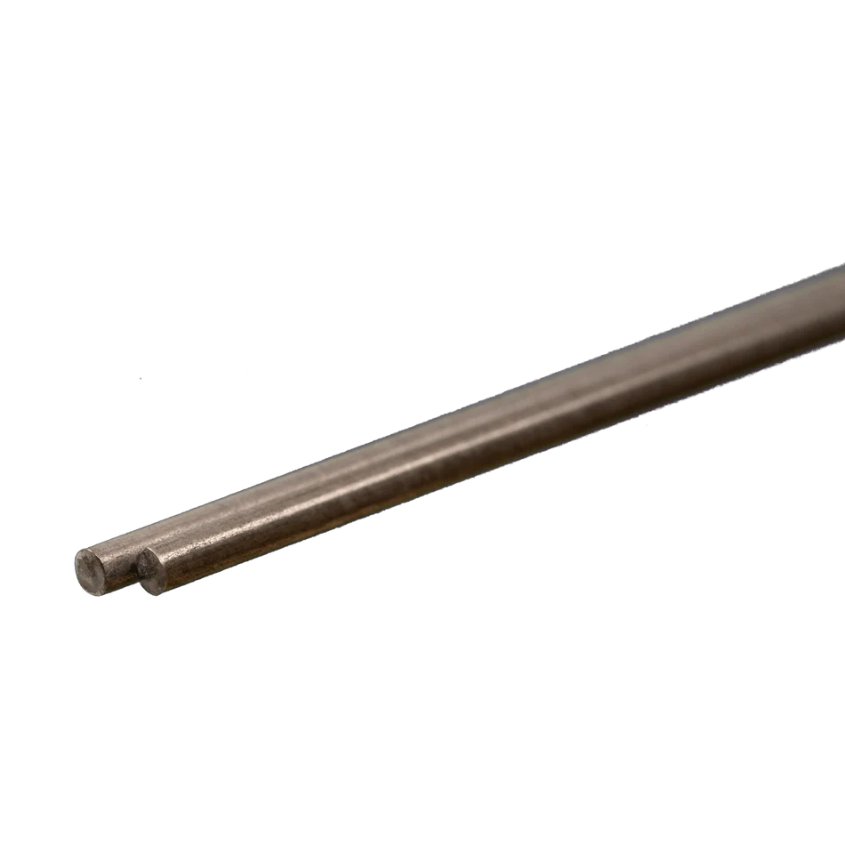 K&S Metals 3/32" OD 12" Round Stainless Steel Rods (2)