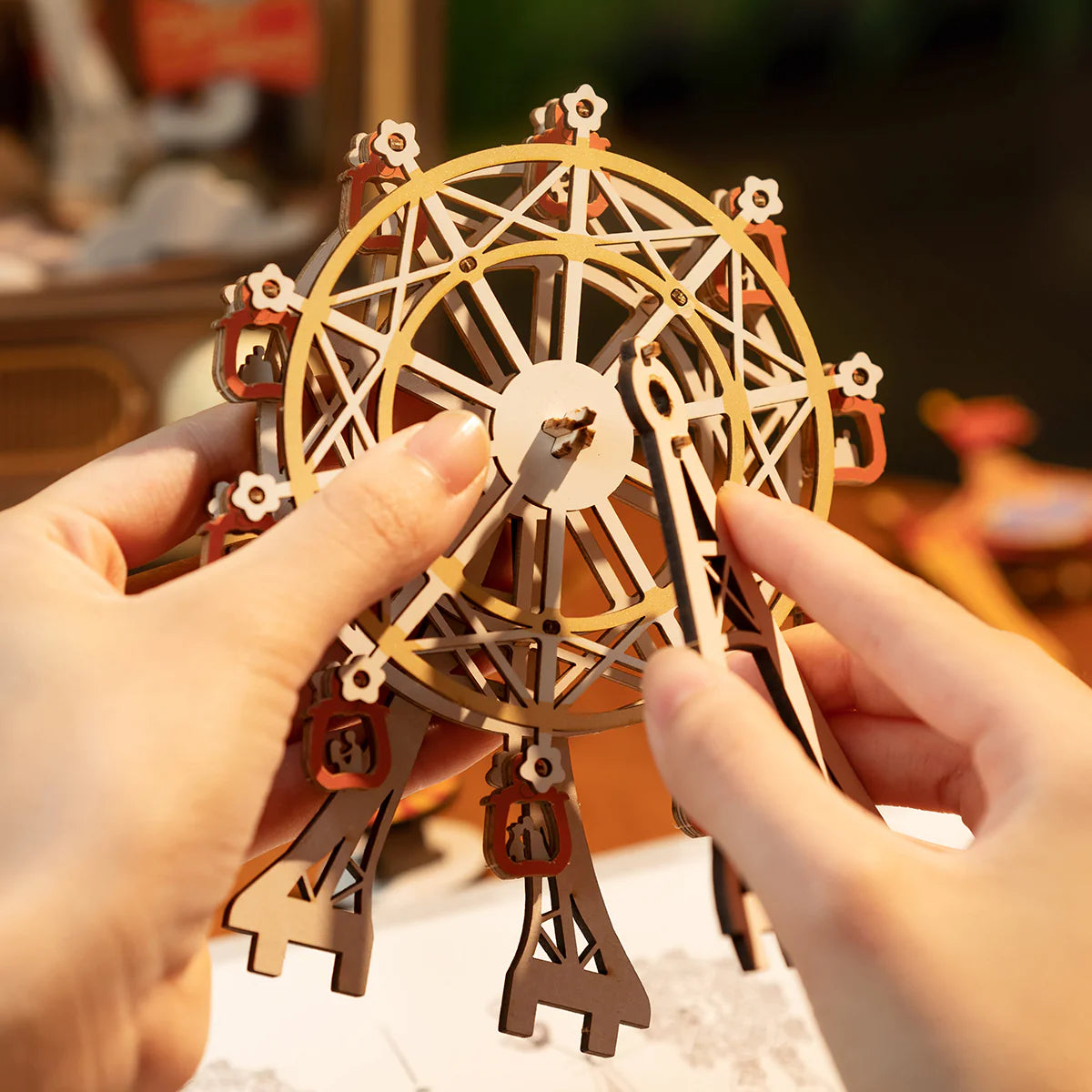 Rolife Sunset Carnival DIY Music Box 3D Wooden Puzzle