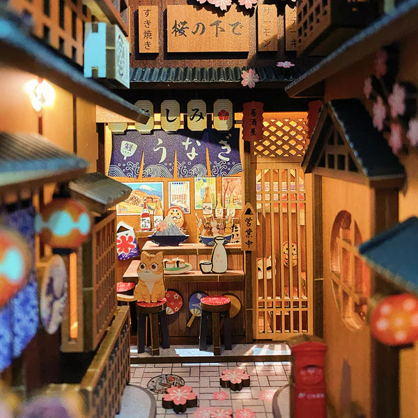 CuteBee DIY Book Nook Kit: Under the Sakura Tree