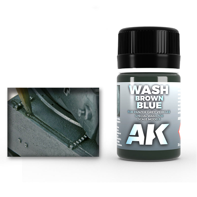 AK Interactive Panzer Grey Vehicle Brown Blue Wash (35mL)