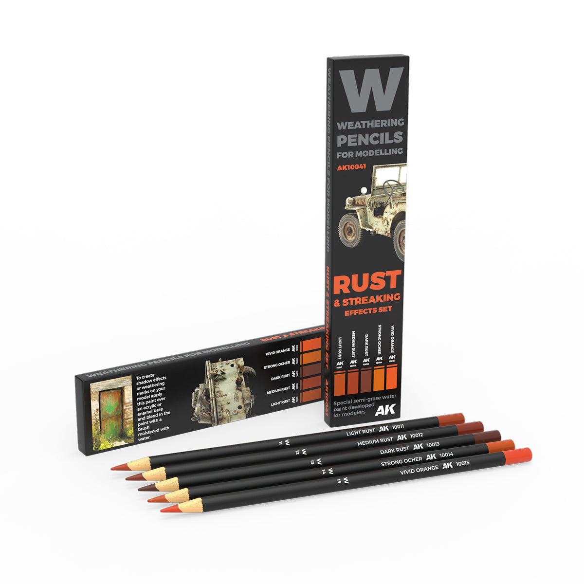 AK Interactive Rust & Streaking Effects Weathering Pencils Set