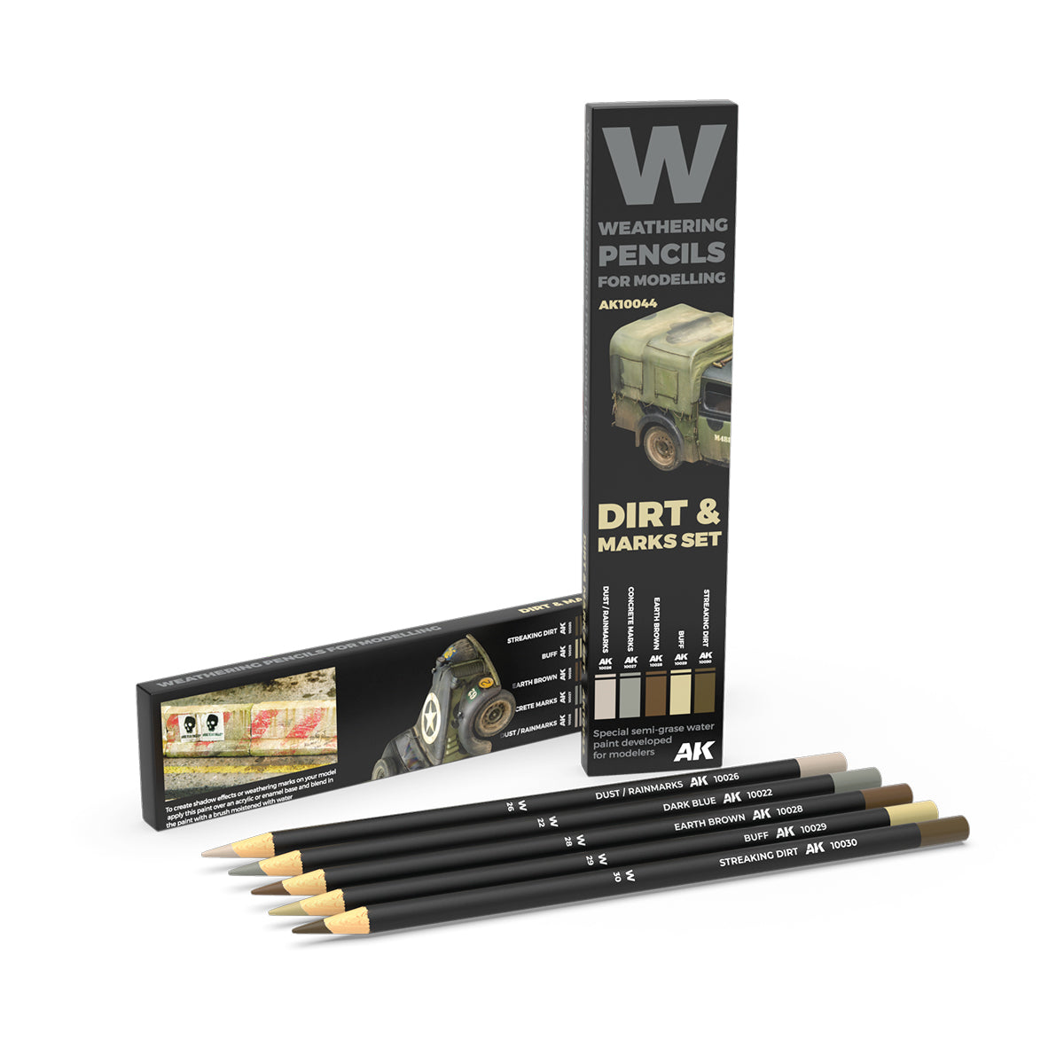 AK Interactive Dirt Marks Weathering Pencils Set