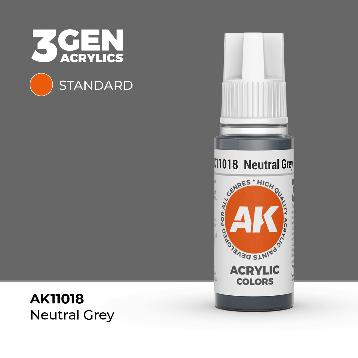 AK Interactive Neutral Grey Standard Acrylic Paint (18mL)