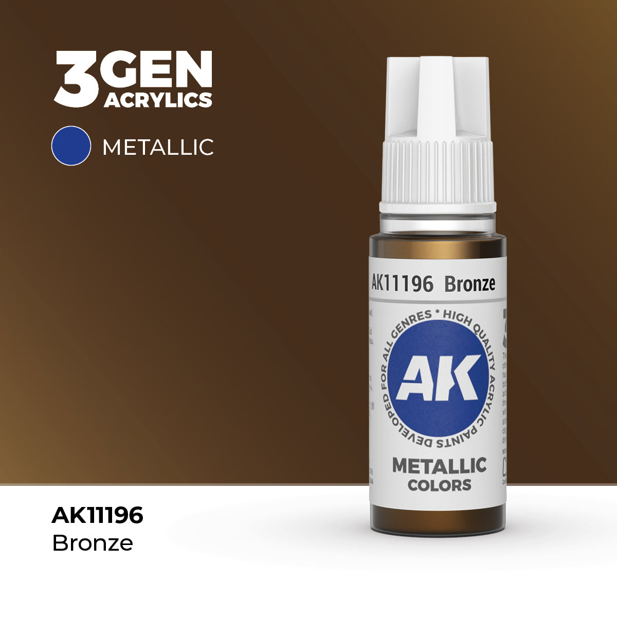 AK Interactive Bronze Metallic Acrylic Paint (18mL)