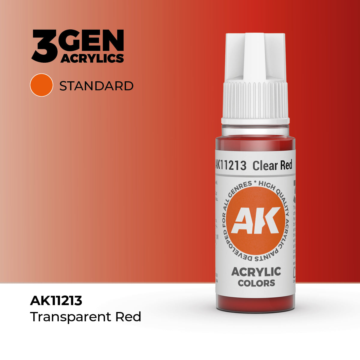 AK Interactive Clear Red Standard Acrylic Paint (18mL)
