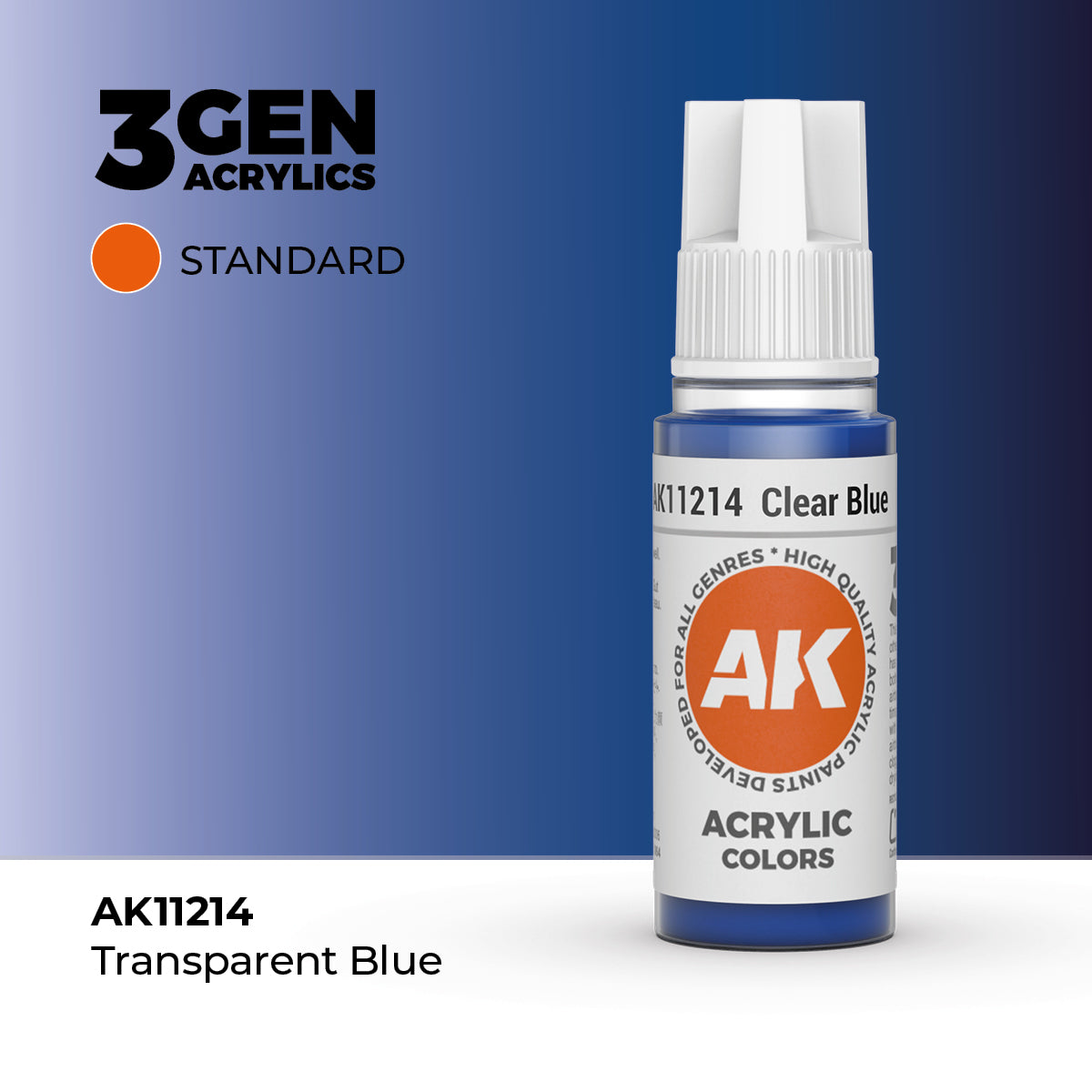 AK Interactive Clear Blue Standard Acrylic Paint (18mL)