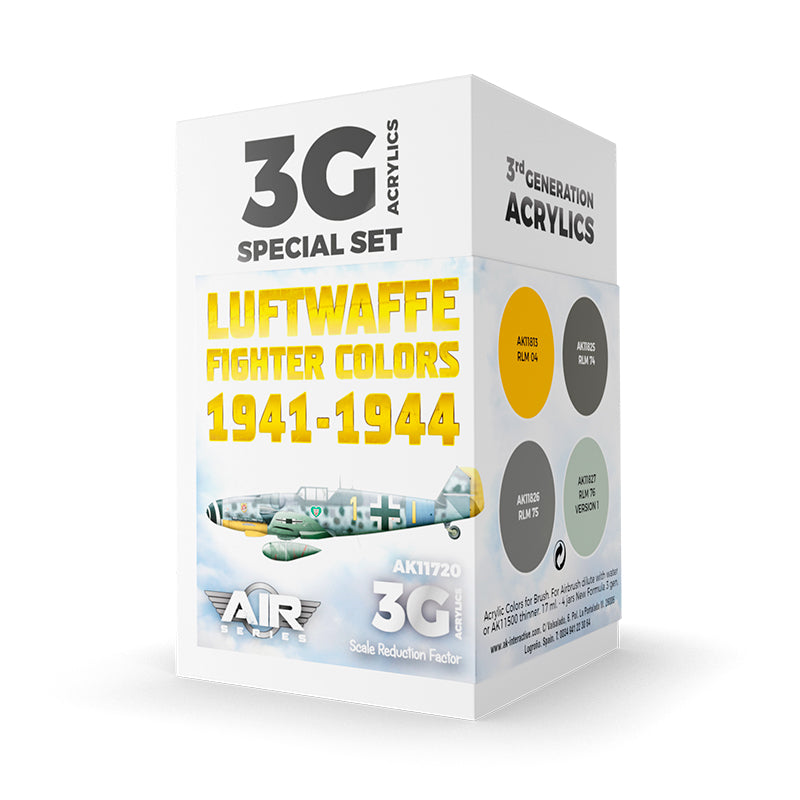 AK Interactive Luftwaffe 1941-1944 Fighter Color Acrylic Paint Set