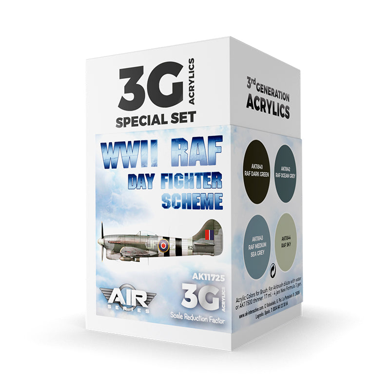 AK Interactive WWII RAF Day Fighter Scheme Acrylic Paint Set