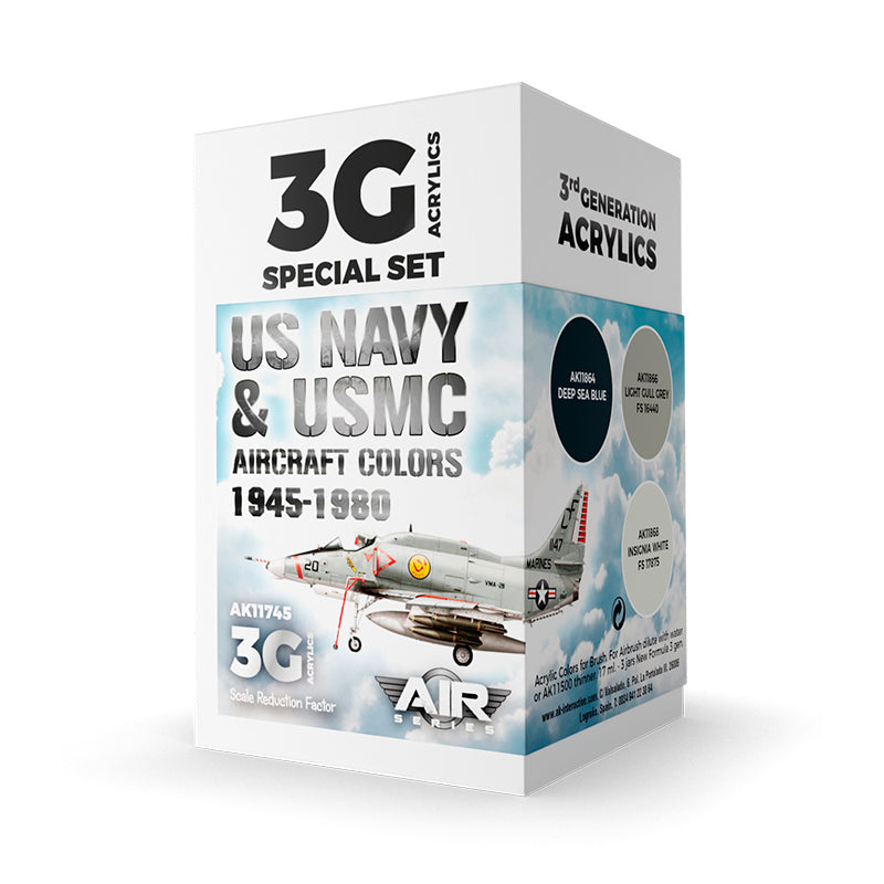 AK Interactive US Navy & USMC Aircraft 1945-1980 Color Acrylic Paint Set