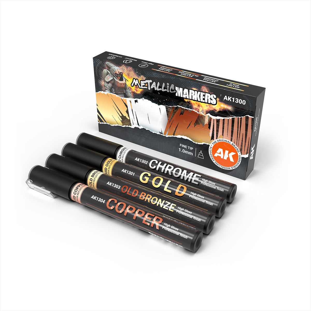 AK Interactive 4 Units Metallic Markers Set
