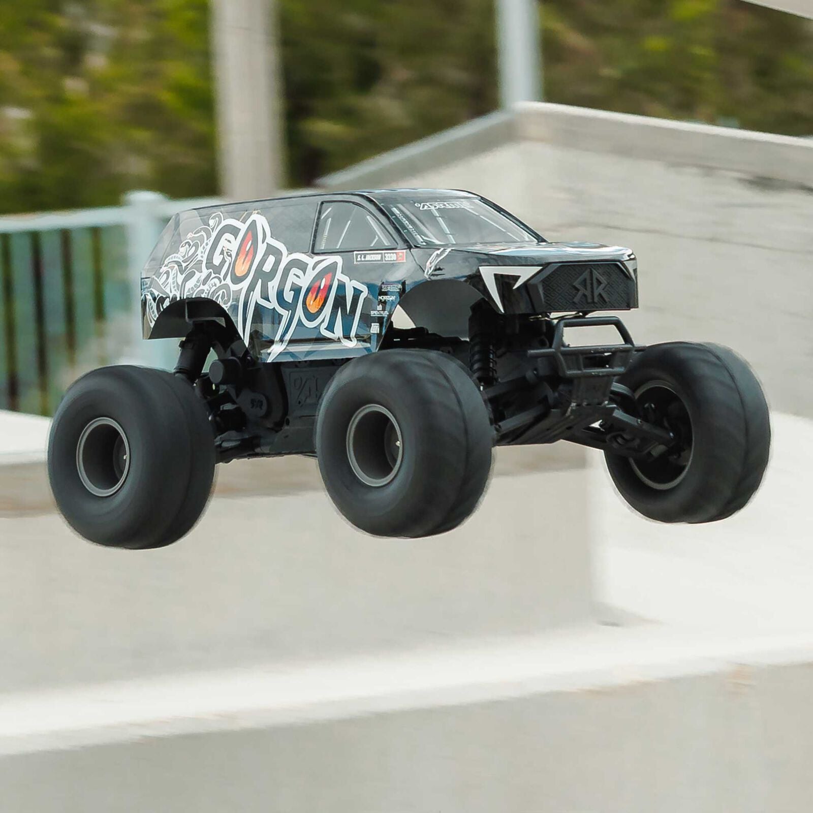 Arrma 1/10 GORGON 4X2 MEGA 550 Brushed Monster Truck RTR with Battery & Charger (Gun Metal)