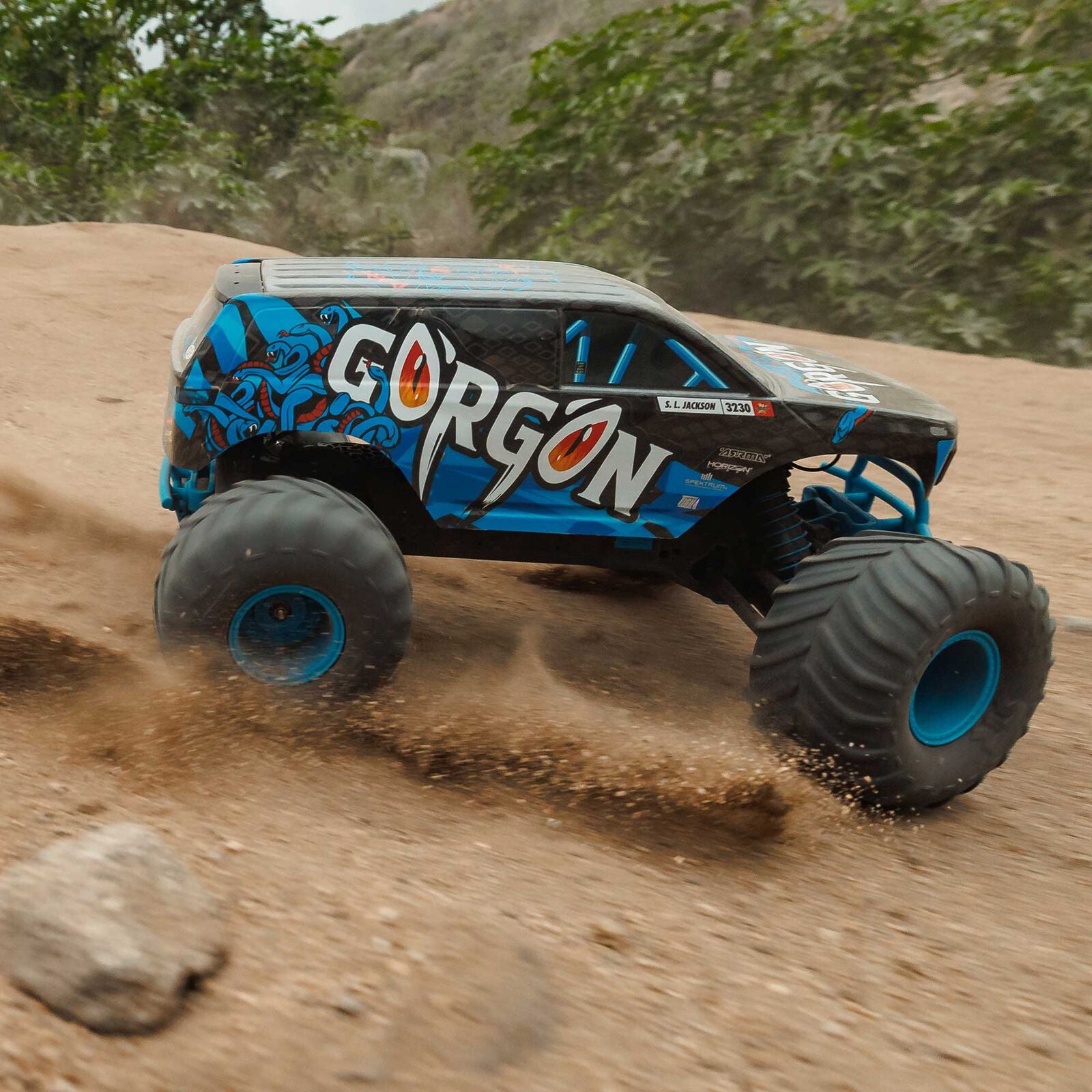 Arrma 1/10 GORGON 4X2 MEGA 550 Brushed Monster Truck RTR with Battery & Charger (Blue)