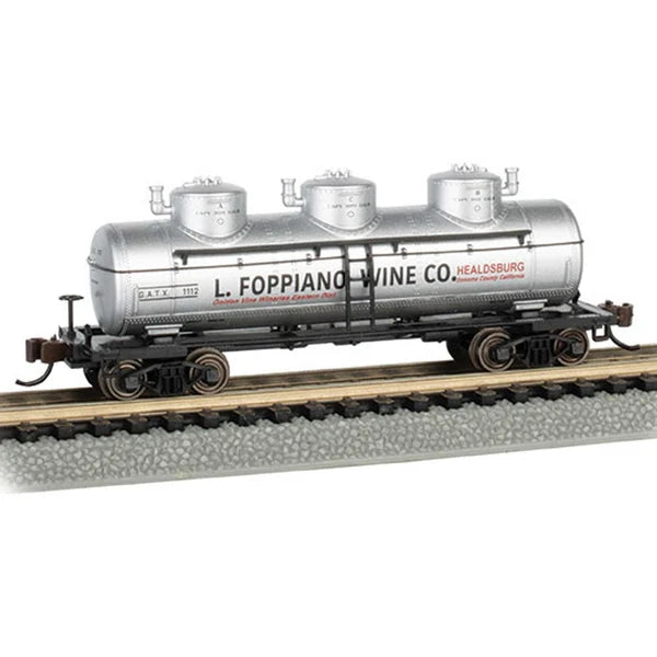 Bachmann N Scale 3 Dome Tank Car L.Foppiano Wine Co. #1112