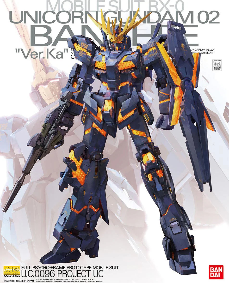 Bandai 1/100 Master Grade RX-0 Unicorn Gundam 02 Banshee (Ver.Ka) from "Gundam Unicorn" Snap-Together Plastic Model Kit