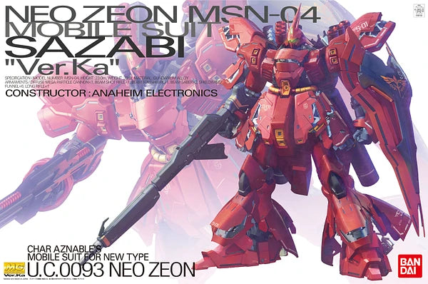 Bandai MG 1/100 Sazabi (Ver. Ka) 'Mobile Suit Gundam: Char's Counterattack' Model Kit